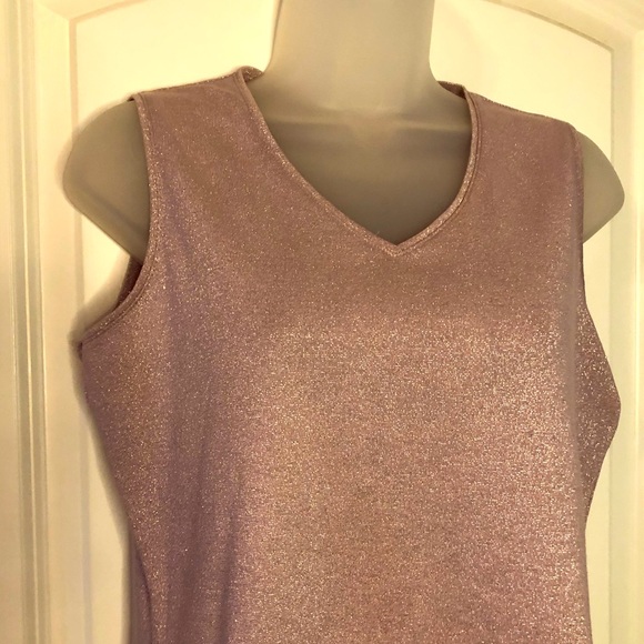 Susan Graver PINK GLITTER Sleeveless Top Sz Small - Picture 8 of 11
